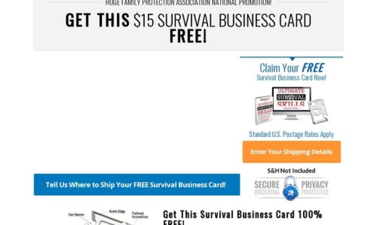 Free Survival Business Card Offer Converts 9.4% – Survival Life